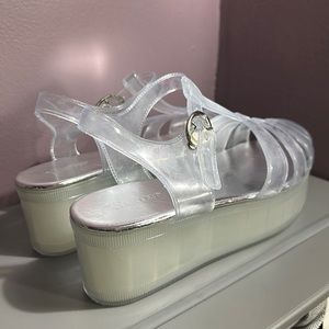 Wanted Clear Platform Jelly Pop Sandals Women’s Size 8